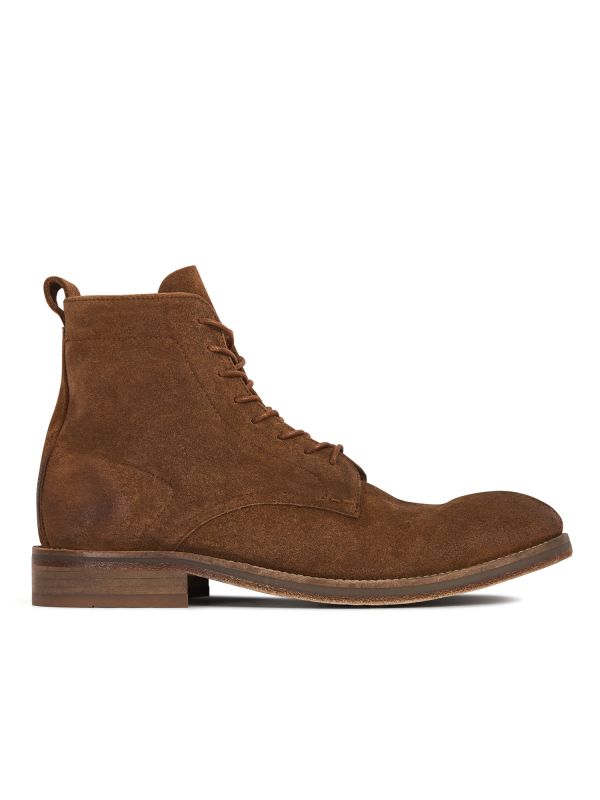 Brown suede lace up boots mens clearance