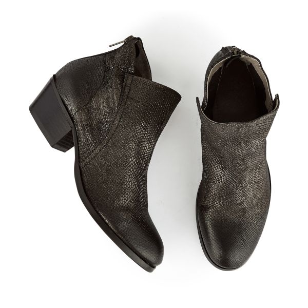 Heeled Boot Apisi Metallic Pewter